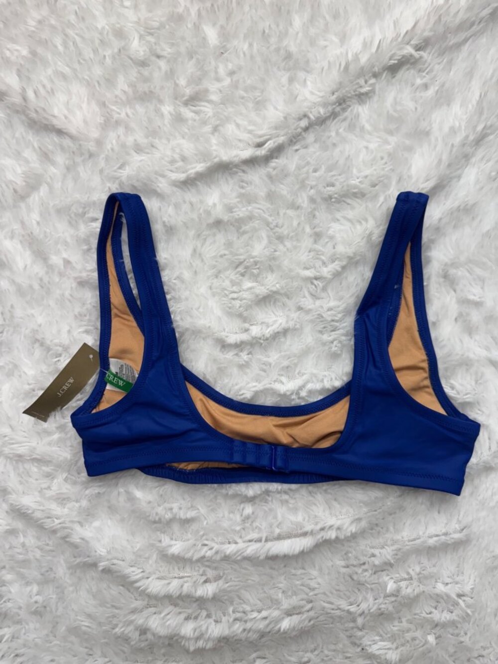 J.Crew Blue Bikini Top Adjustable Back Lined Heritage Scoop Neck Bikini Top Med - Picture 6 of 13